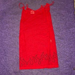 Dolls kill red hot mesh dress